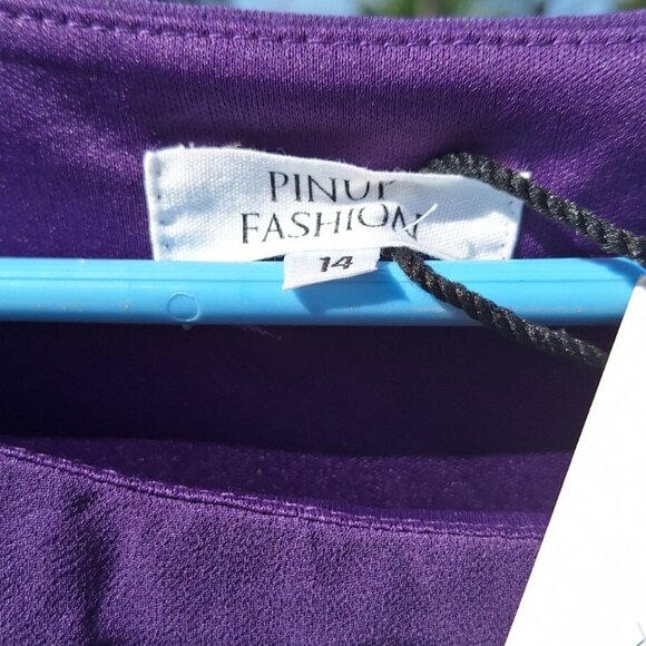 Pinup Fashion Purple Sleeveless Dress Size 14 - Picture 4 of 6